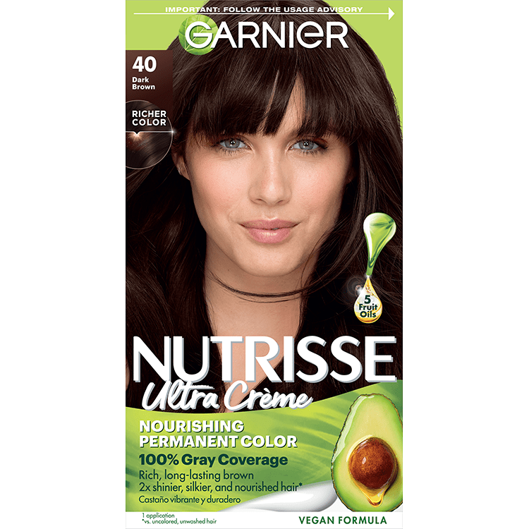 Dark Brown Hair Color Nutrisse Ultra Creme Nourishing Permanent Color Gray Coverage - Garnier